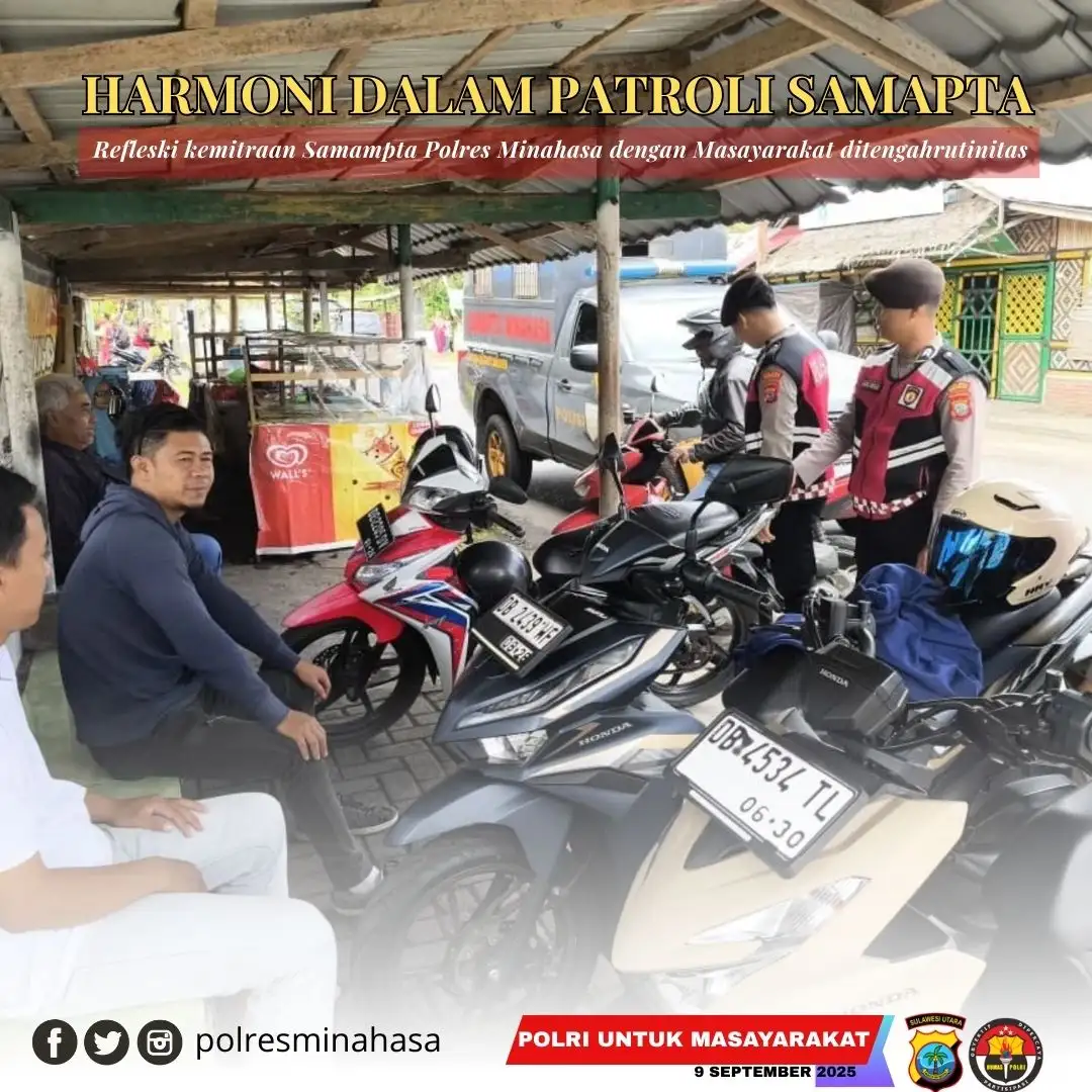 Polres Minahasa Perkuat Kemitraan dengan Tukang Ojek Melalui Patroli Dialogis